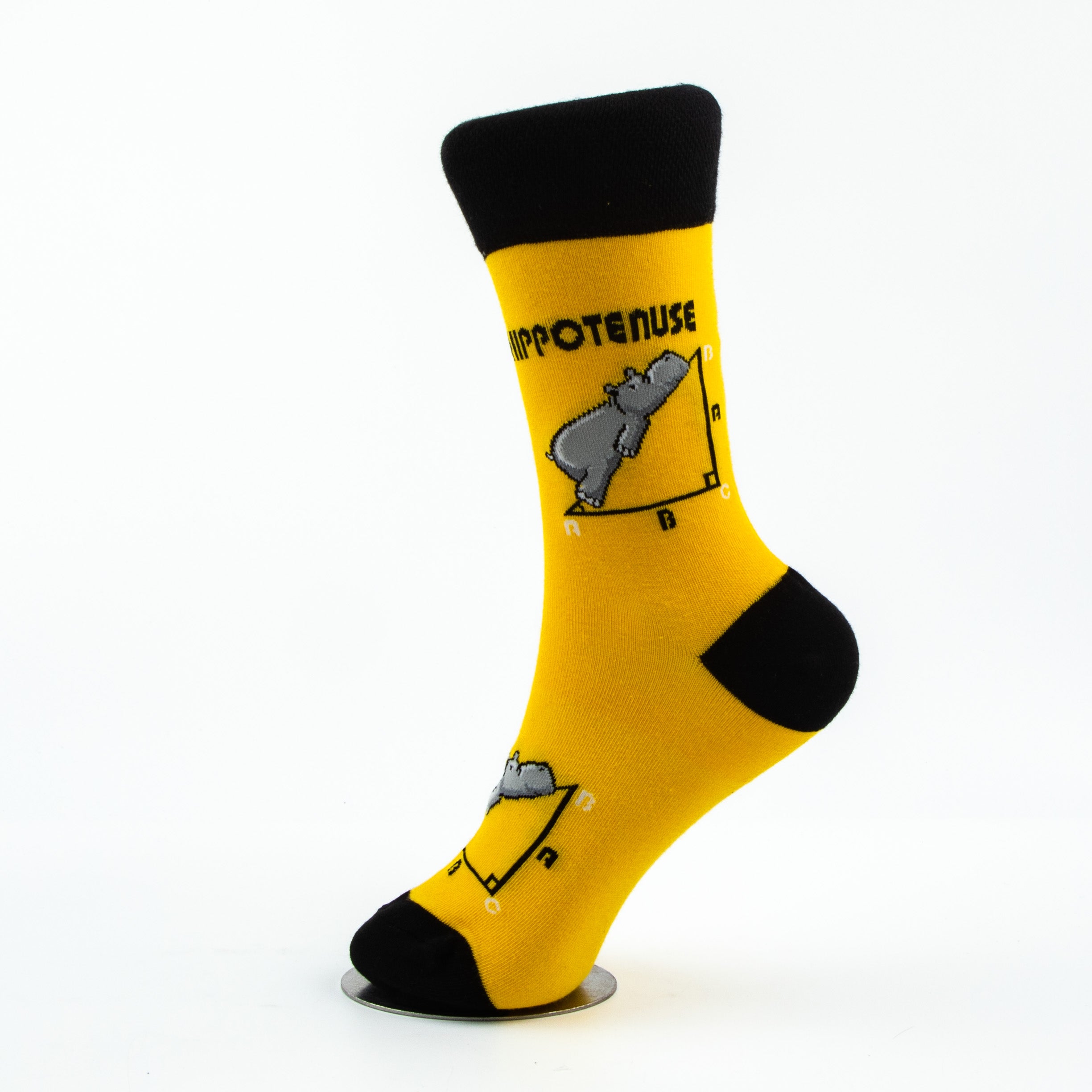 Hippopotame Chaussettes Jaunes Édition Maths Géométriques